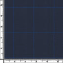 Image of a Navy-Blue & Blue Worsted Checks Merino Wool Suiting Fabric