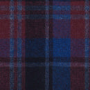 Image of a Navy-Blue & Burgundy Flannel Checks Merino Wool Pants Fabric