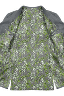 Image of a Navy-Blue & Lime Satin Prints Poly Viscose Lining Fabric