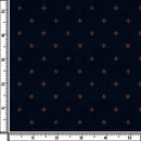 Image of a Navy-Blue & Orange Poplin Prints Giza Cotton Shirting Fabric