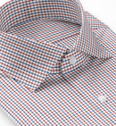 Image of a Navy-Blue & Red Twill Checks Giza Cotton Shirting Fabric