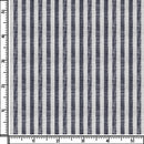 Image of a Navy-Blue & White Oxford Stripes Cotton Linen Blend Shirting Fabric