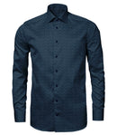 Image of a Navy-Blue & White Poplin Prints Giza Cotton Shirting Fabric