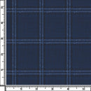 Image of a Navy-Blue & White Worsted Checks Merino Wool Pants Fabric