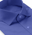 Image of a Navy-Blue Dobby Micropattern Giza Cotton Shirting Fabric