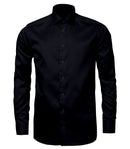 Image of a Navy-Blue Knit Micropattern Giza Cotton Shirting Fabric