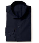 Image of a Navy-Blue Poplin Micropattern Giza Cotton Shirting Fabric