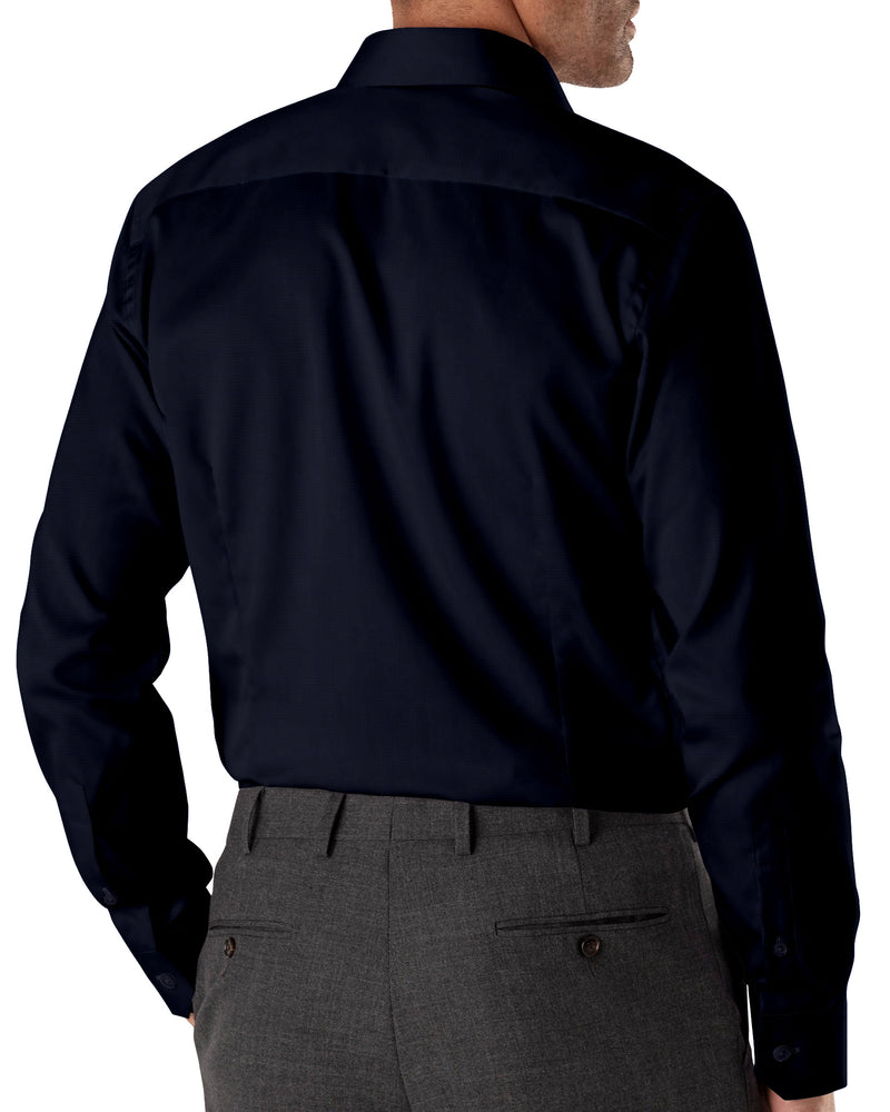 Image of a Navy-Blue Poplin Micropattern Giza Cotton Shirting Fabric