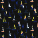 Image of a Navy-Blue Satin Prints Poly Viscose Lining Fabric