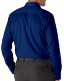 Image of a Navy-Blue Satin Solids Cotton Stretch Shirting Fabric