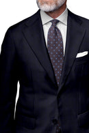 Image of a Navy-Blue Worsted Checks Merino Wool Blazers Fabric