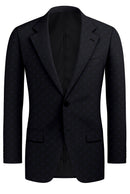 Image of a Navy-Blue Worsted Checks Merino Wool Blazers Fabric