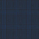 Image of a Navy-Blue Worsted Checks Merino Wool Pants Fabric
