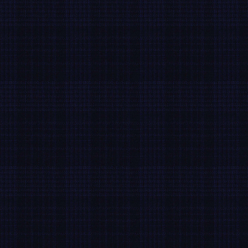 Image of a Navy-Blue Worsted Checks Merino Wool Suiting Fabric
