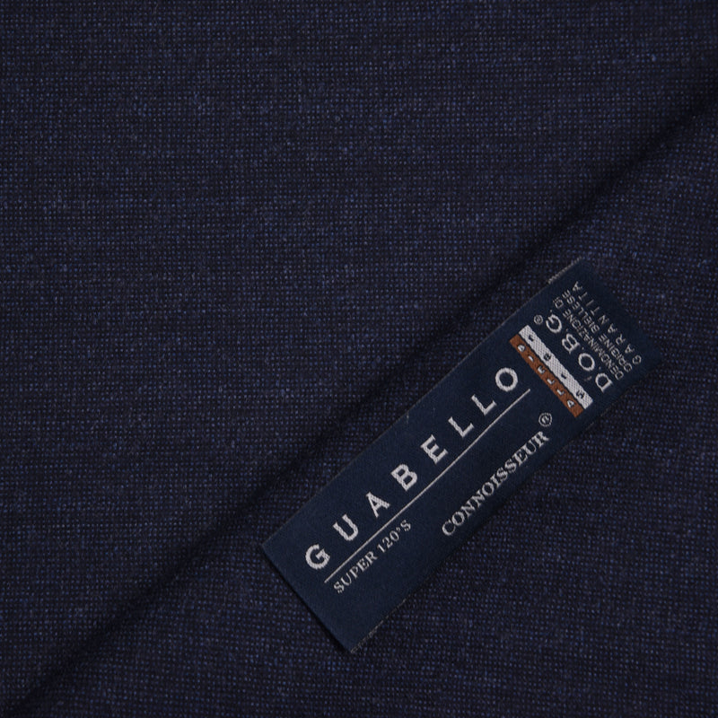 Image of a Navy-Blue Worsted Micropattern Merino Wool Suiting Fabric