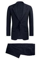 Image of a Navy-Blue Worsted Sharkskin Merino Wool Suiting Fabric