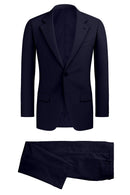 Image of a Navy-Blue Worsted Solids Merino Wool Suiting Fabric