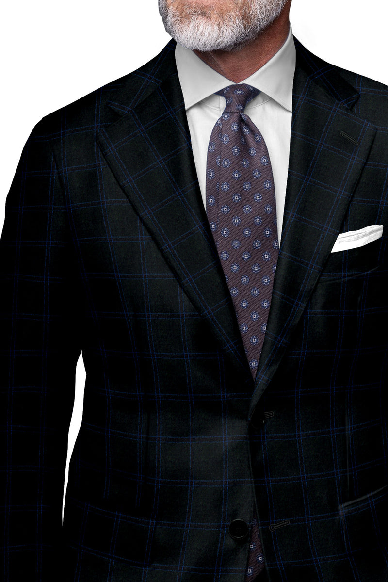 Image of a Olive-Green & Burgundy Flannel Checks Merino Wool Blazers Fabric