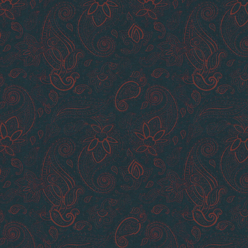 Image of a Olive-Green & Orange Satin Prints Giza Cotton Shirting Fabric