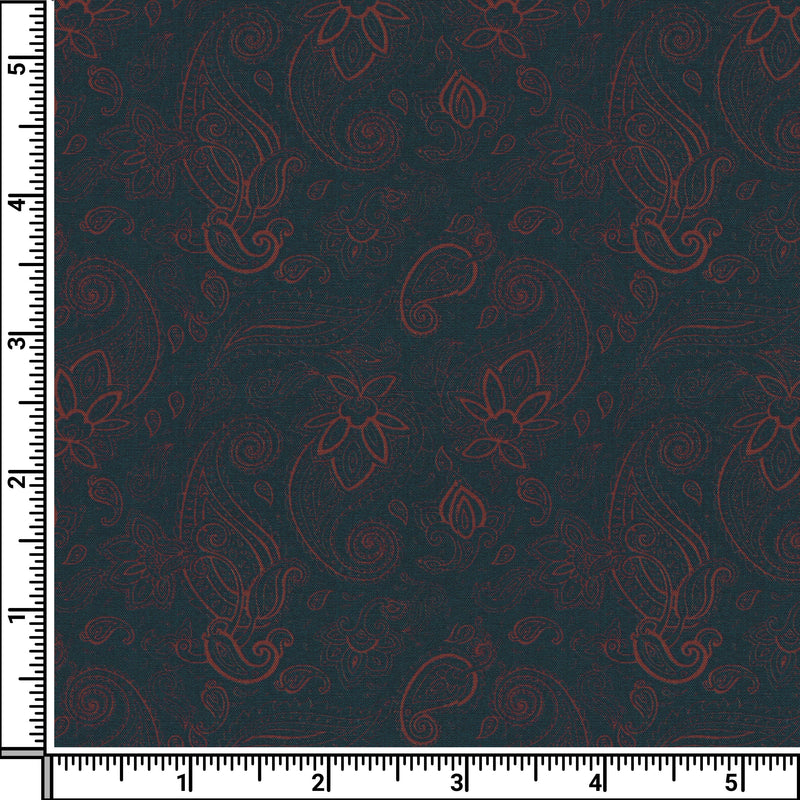 Image of a Olive-Green & Orange Satin Prints Giza Cotton Shirting Fabric