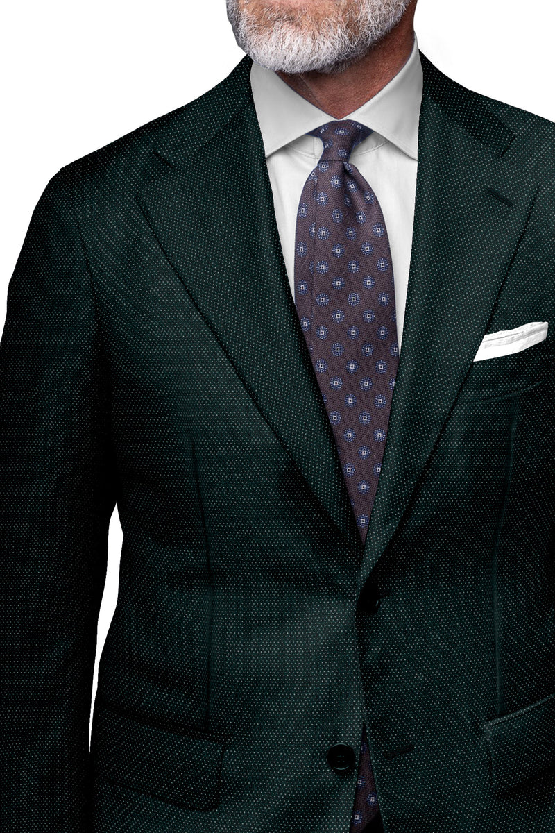 Image of a Olive-Green & White Worsted Twill Merino Wool Blazers Fabric
