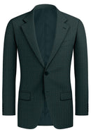Image of a Olive-Green & White Worsted Twill Merino Wool Blazers Fabric