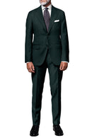 Image of a Olive-Green & White Worsted Twill Merino Wool Blazers Fabric