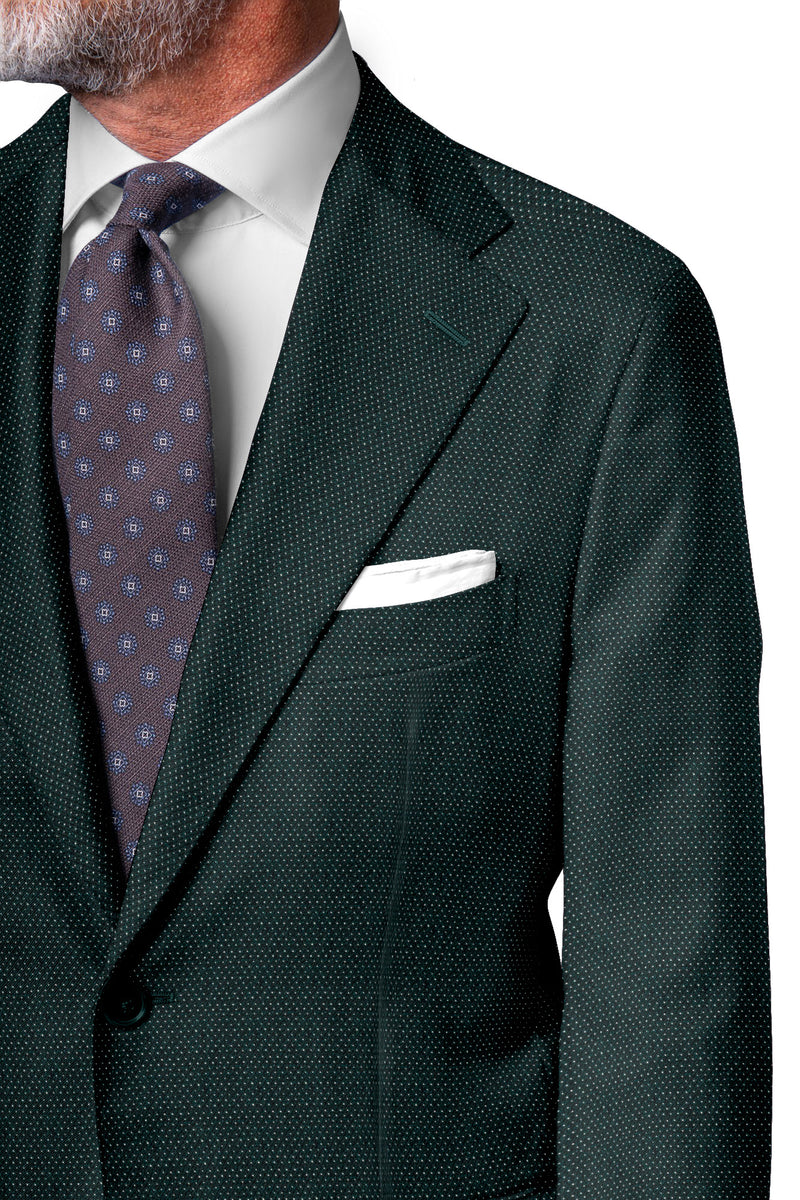 Image of a Olive-Green & White Worsted Twill Merino Wool Blazers Fabric