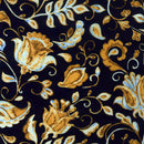 Image of a Orange & Navy-Blue Satin Prints Poly Viscose Lining Fabric
