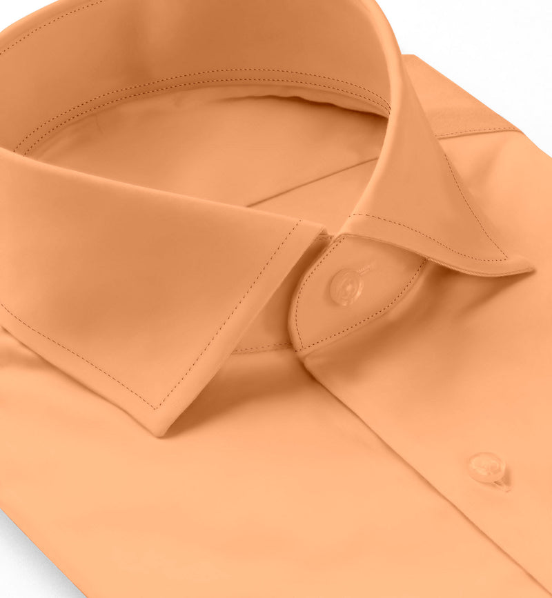 Image of a Orange Twill Solids Cotton Stretch Shirting Fabric