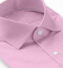Image of a Pink & White Twill Checks Giza Cotton Shirting Fabric
