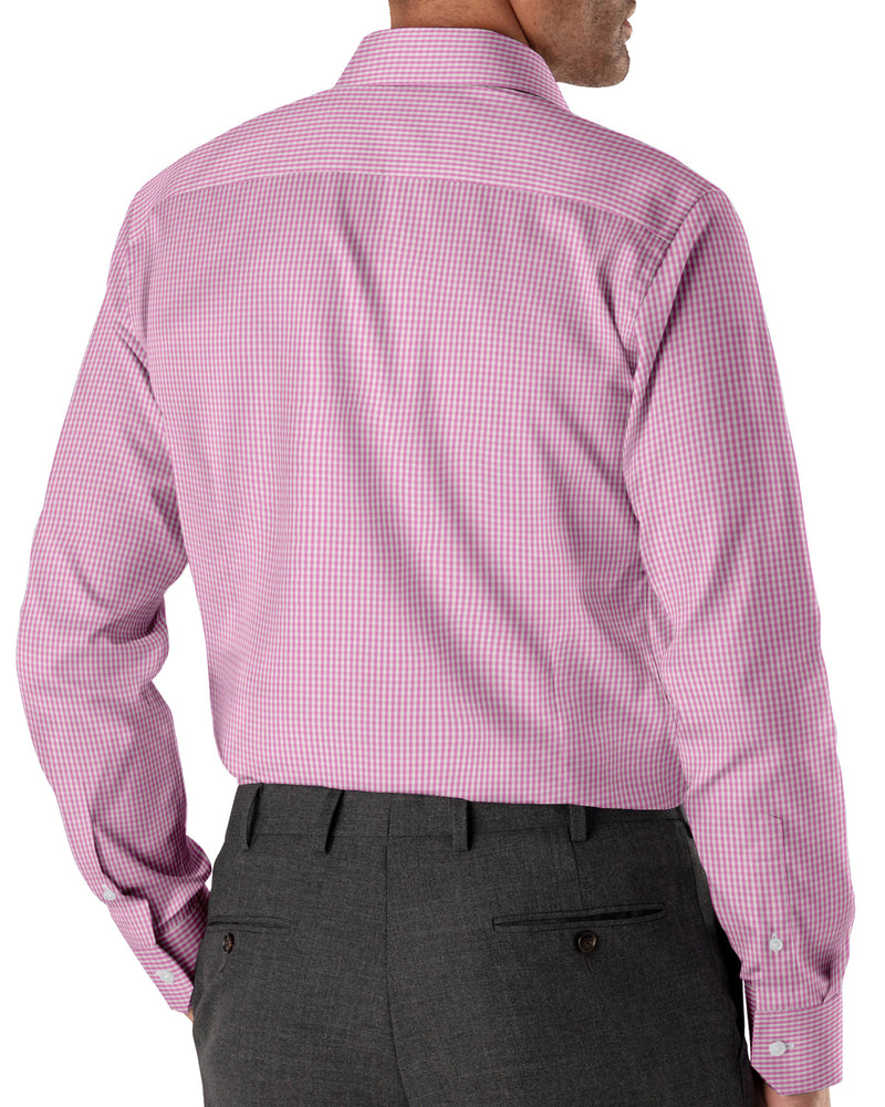 Image of a Pink & White Twill Checks Giza Cotton Shirting Fabric