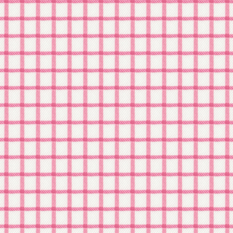 Image of a Pink & White Twill Checks Giza Cotton Shirting Fabric