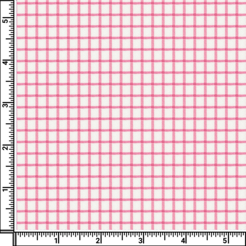 Image of a Pink & White Twill Checks Giza Cotton Shirting Fabric