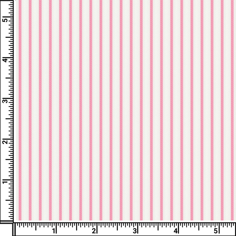 Image of a Pink & White Twill Stripes Giza Cotton Shirting Fabric