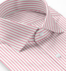 Image of a Pink & White Twill Stripes Giza Cotton Shirting Fabric