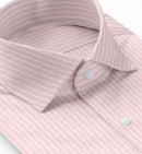 Image of a Pink & White Twill Stripes Giza Cotton Shirting Fabric