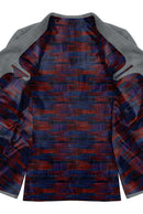 Image of a Purple & Red Satin Prints Poly Viscose Lining Fabric