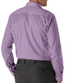 Image of a Purple & White Poplin Checks Giza Cotton Shirting Fabric