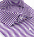 Image of a Purple & White Twill Stripes Giza Cotton Shirting Fabric