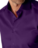 Image of a Purple Poplin Solids Cotton Stretch Shirting Fabric