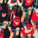 Image of a Red & Blue Satin Prints Poly Viscose Lining Fabric