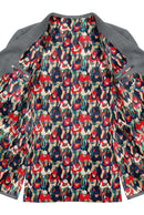 Image of a Red & Blue Satin Prints Poly Viscose Lining Fabric