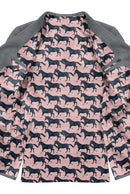 Image of a Red & Navy-Blue Satin Prints Poly Viscose Lining Fabric