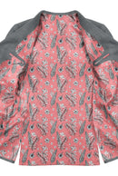 Image of a red & Navy-Blue Satin Prints Poly Viscose Lining Fabric