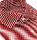 Image of a Red & White Twill Checks Giza Cotton Shirting Fabric
