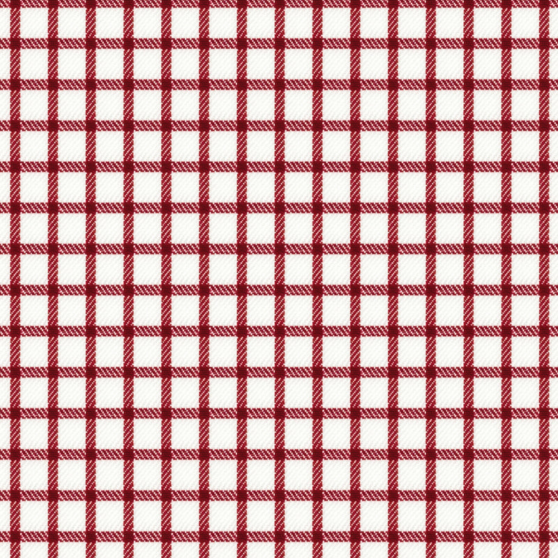 Image of a Red & White Twill Checks Giza Cotton Shirting Fabric