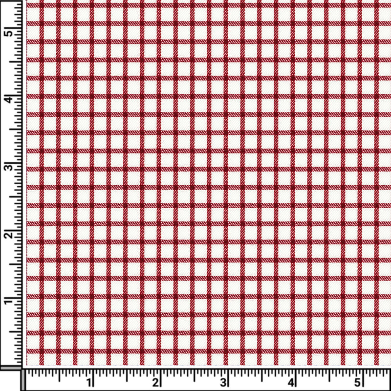 Image of a Red & White Twill Checks Giza Cotton Shirting Fabric
