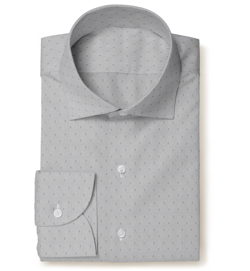 Image of a Silver Dobby Micropattern Giza Cotton Shirting Fabric