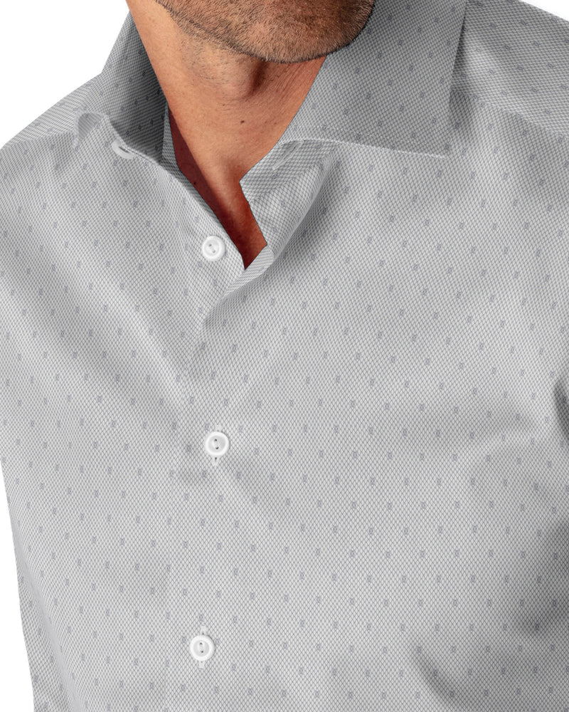 Image of a Silver Dobby Micropattern Giza Cotton Shirting Fabric